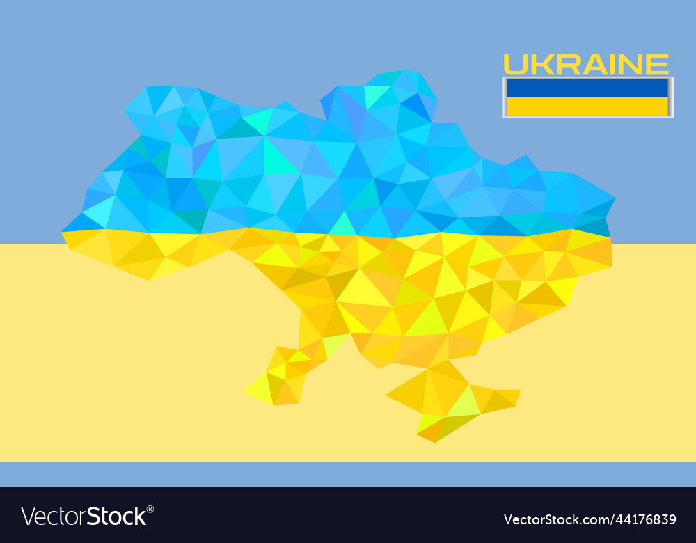 Ukraine map in geometric polygonal style