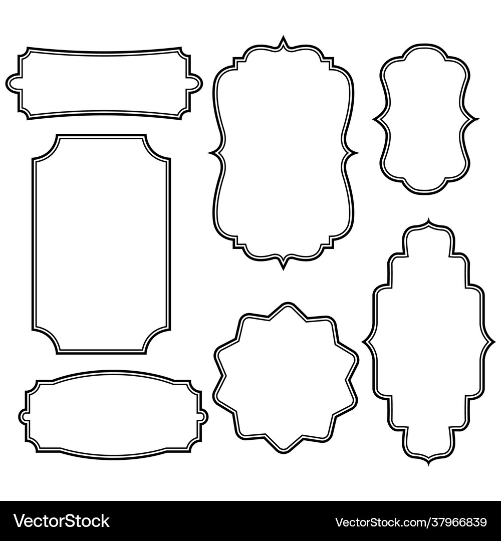 Vintage frames set restaurant bar food bundle re Vector Image