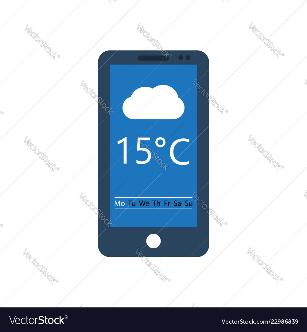Weather App on Smartphone Display
