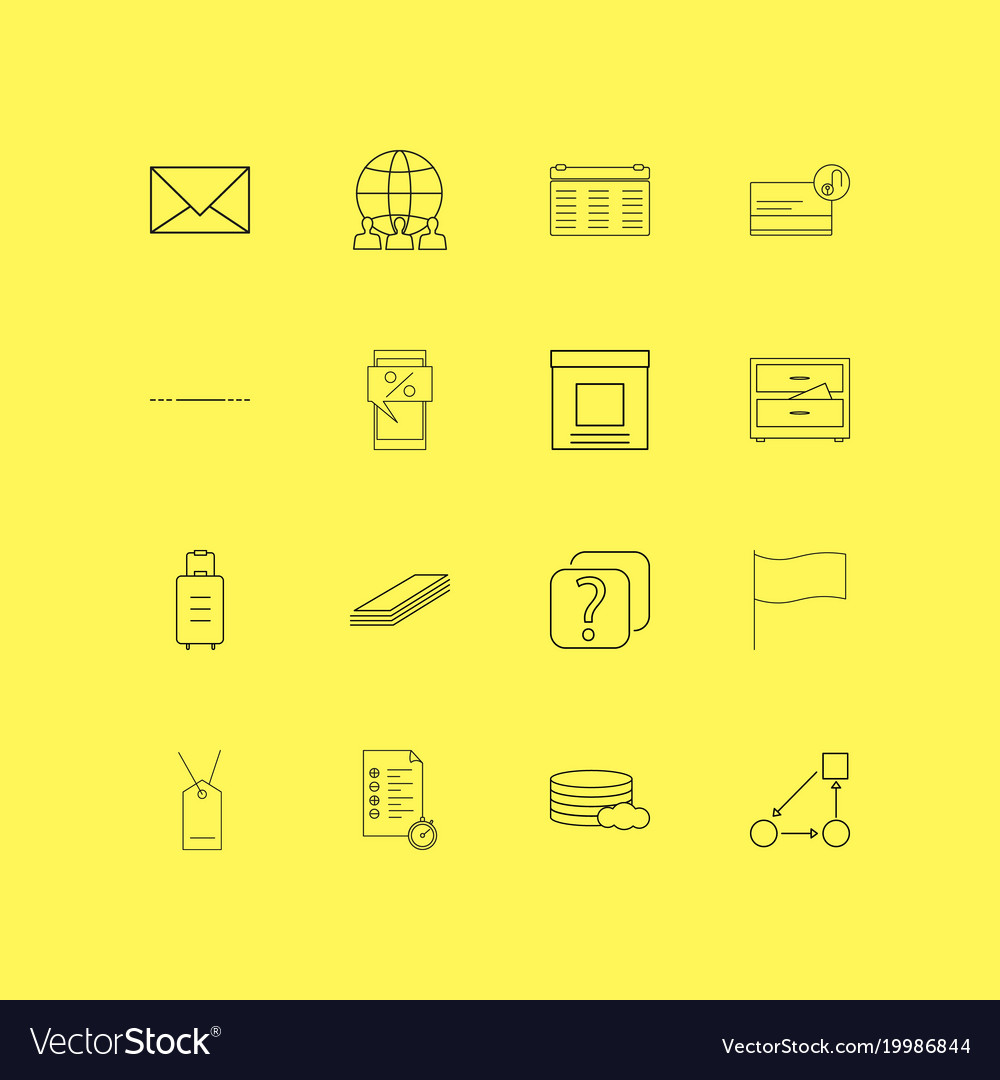 Business linear icon set simple outline icons