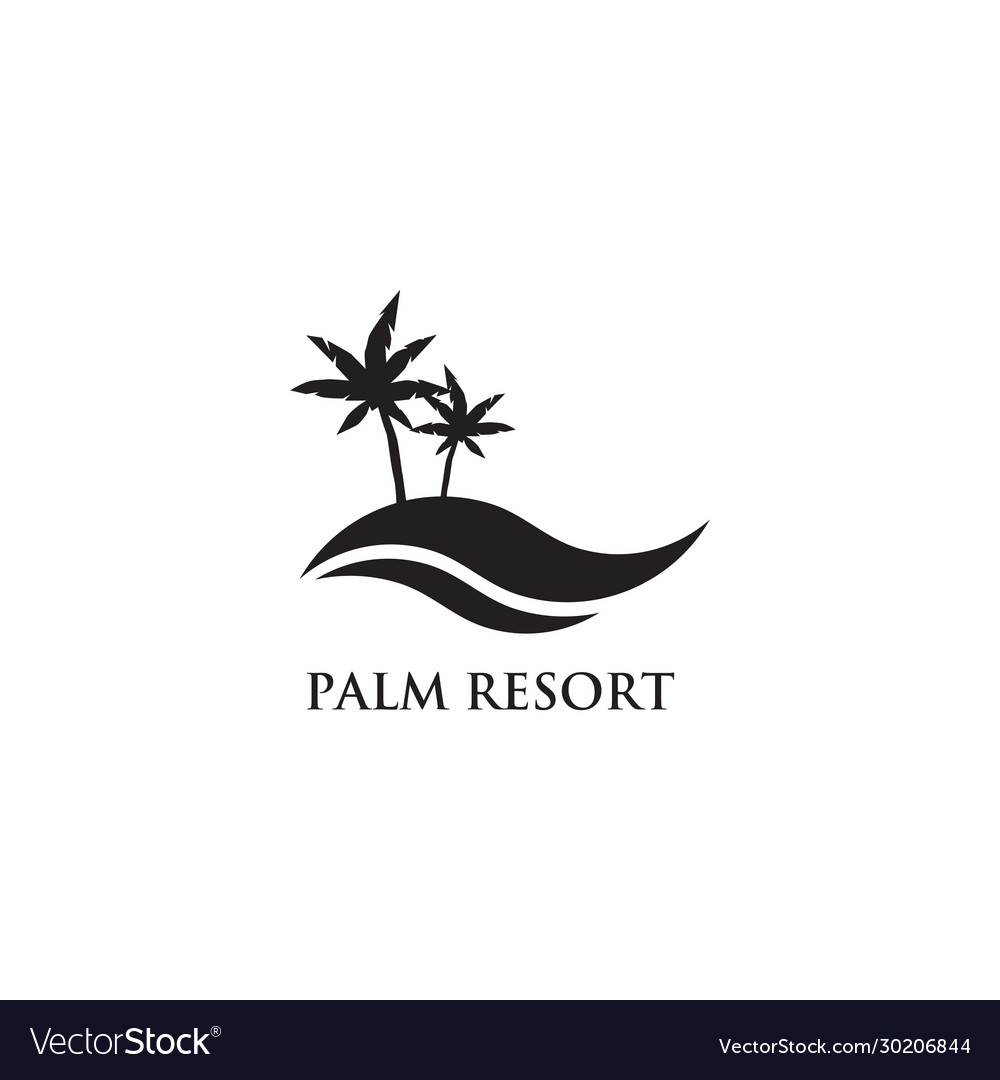 Coconut tree icon logo design template Royalty Free Vector