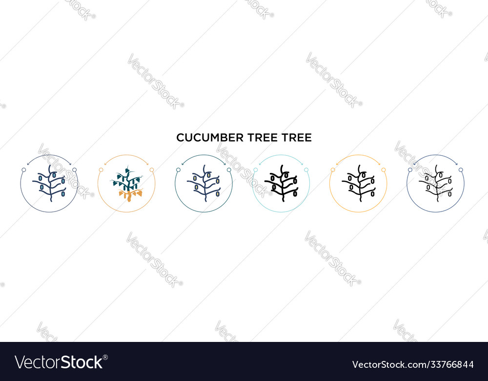 Cucumber tree icon in filled thin line Vector Image Cucumber tree icon in filled thin line