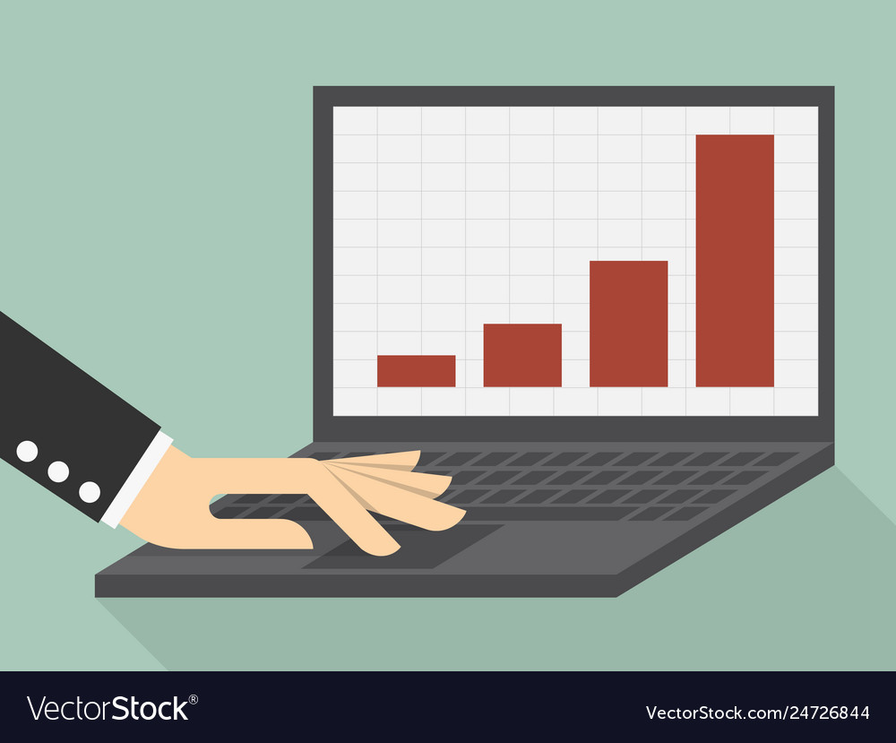Data Charts and Graphs on Laptop