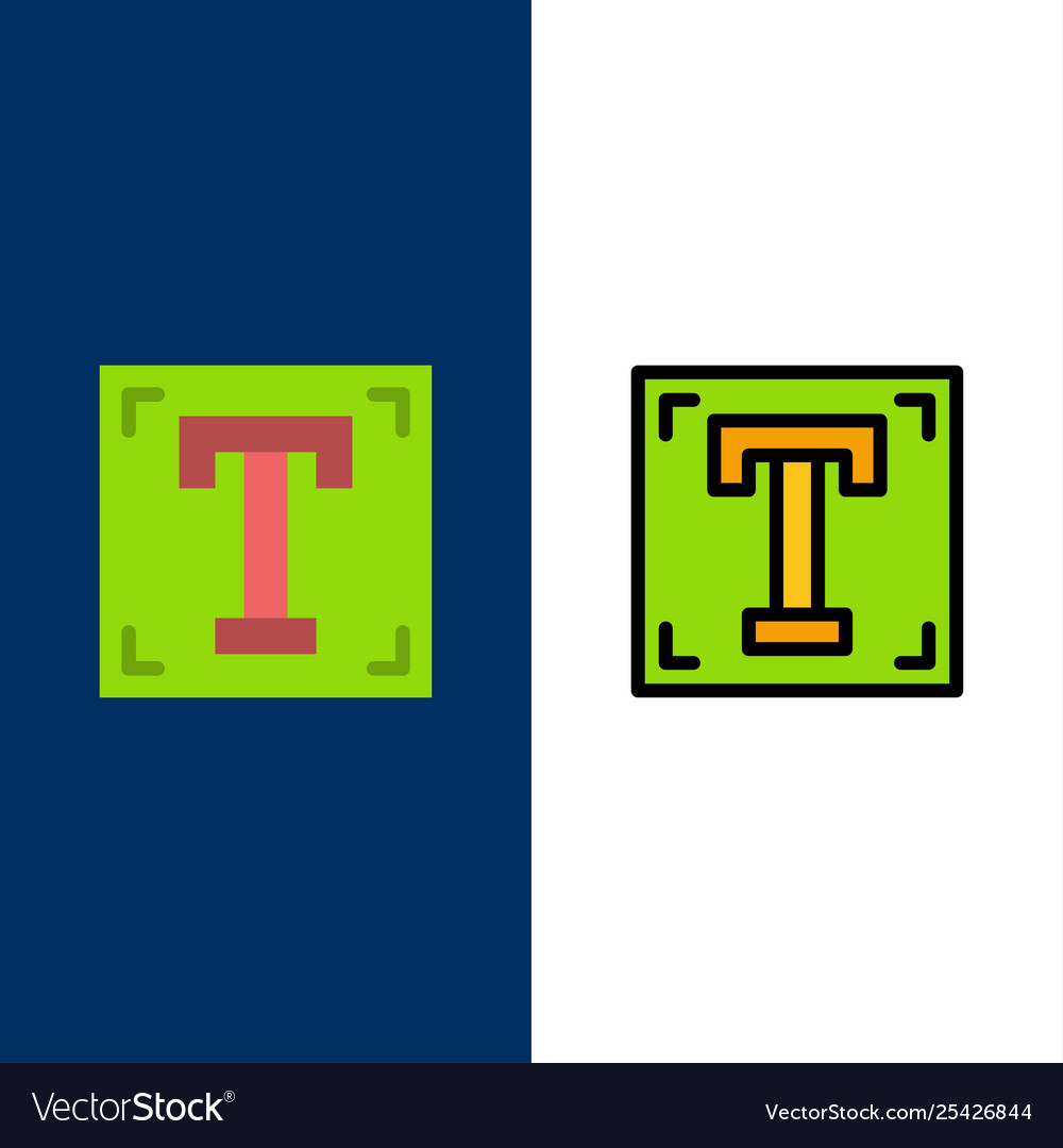 Designer font path program text icons flat vector image Designer font path program text icons flat