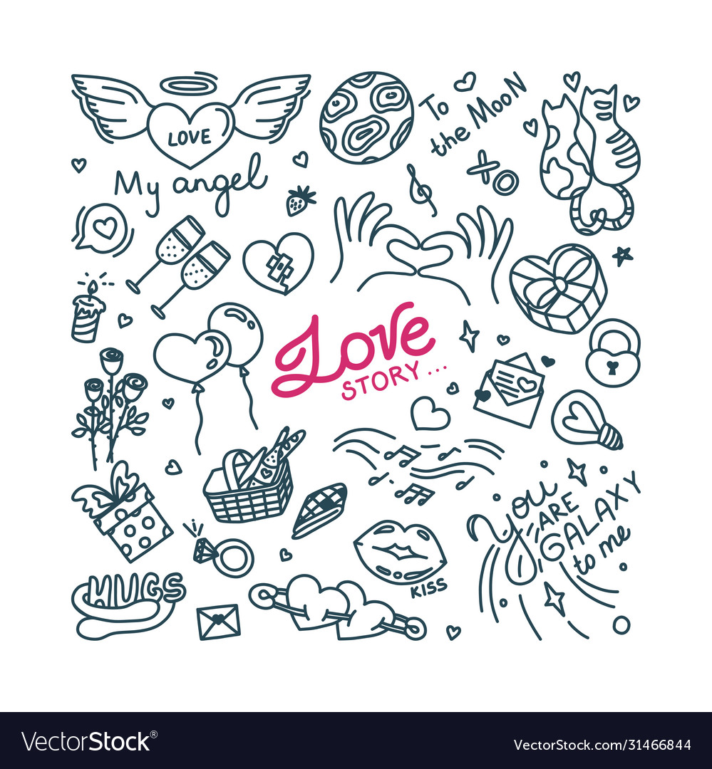 Premium Vector  True love hand lettering with a doodle heart