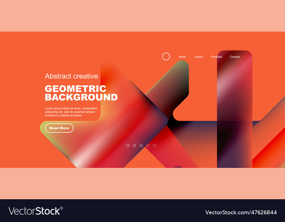 Fluid gradient triangles landing page background vector image Fluid gradient triangles landing page background