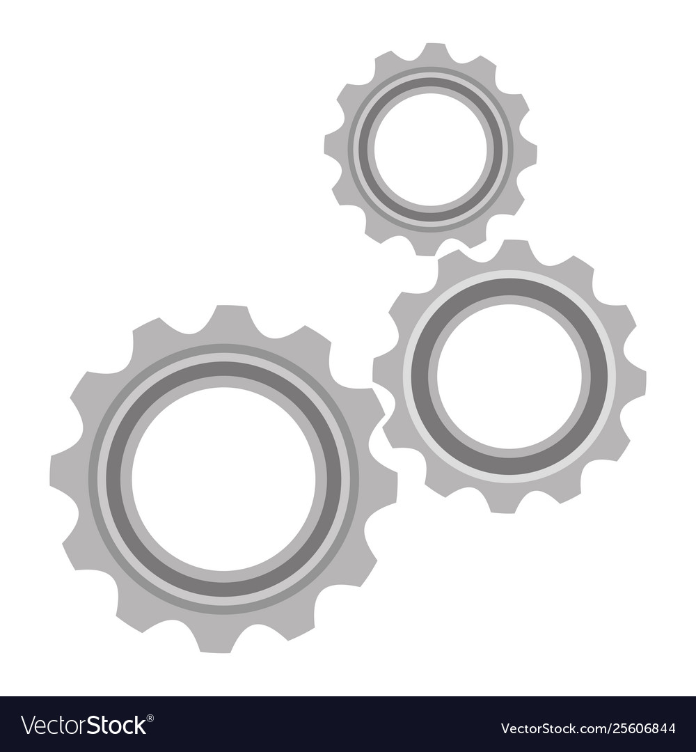 Gears machine setup isolated icons vector image Gears machine setup isolated icons