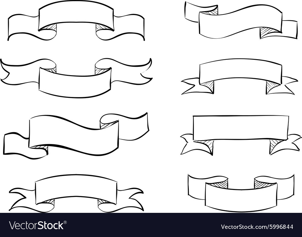 Download Hand-drawn banner scribble vintage scroll Vector Image