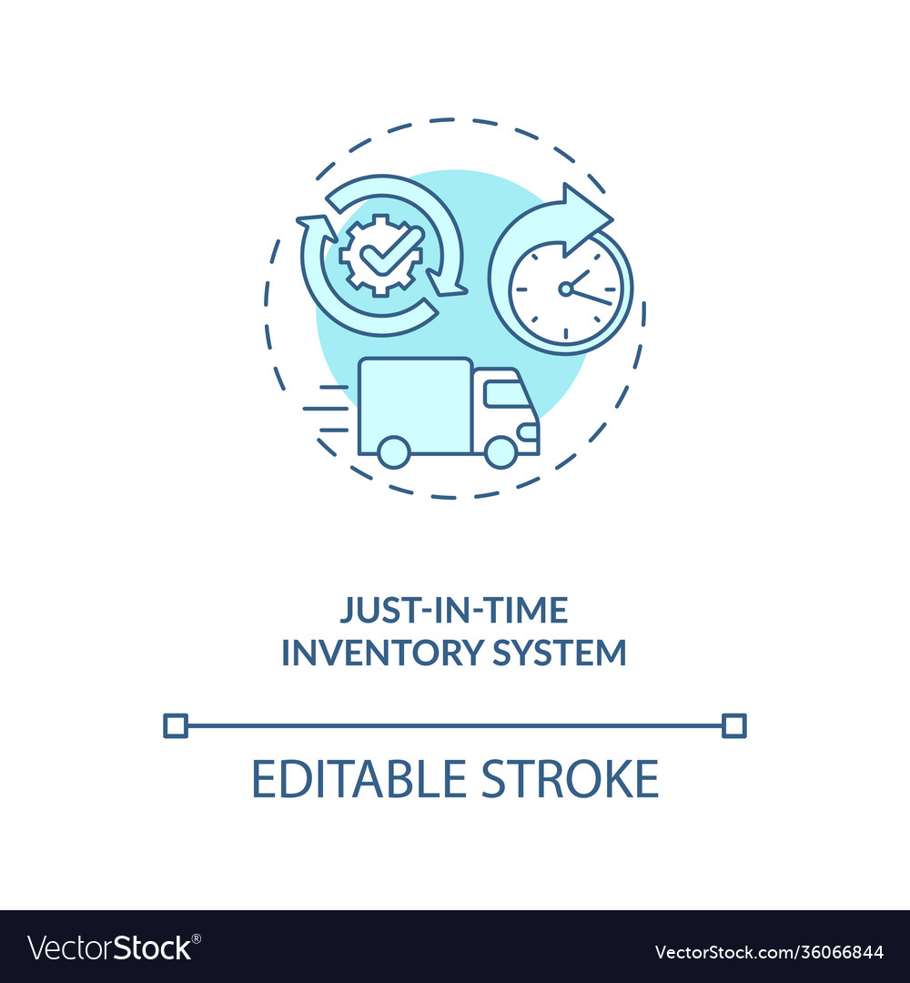 Just in time inventory system concept icon vector image