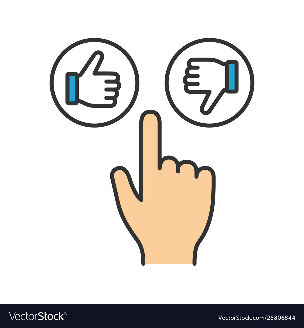Like and dislike buttons click color icon vector image Like and dislike buttons click color icon