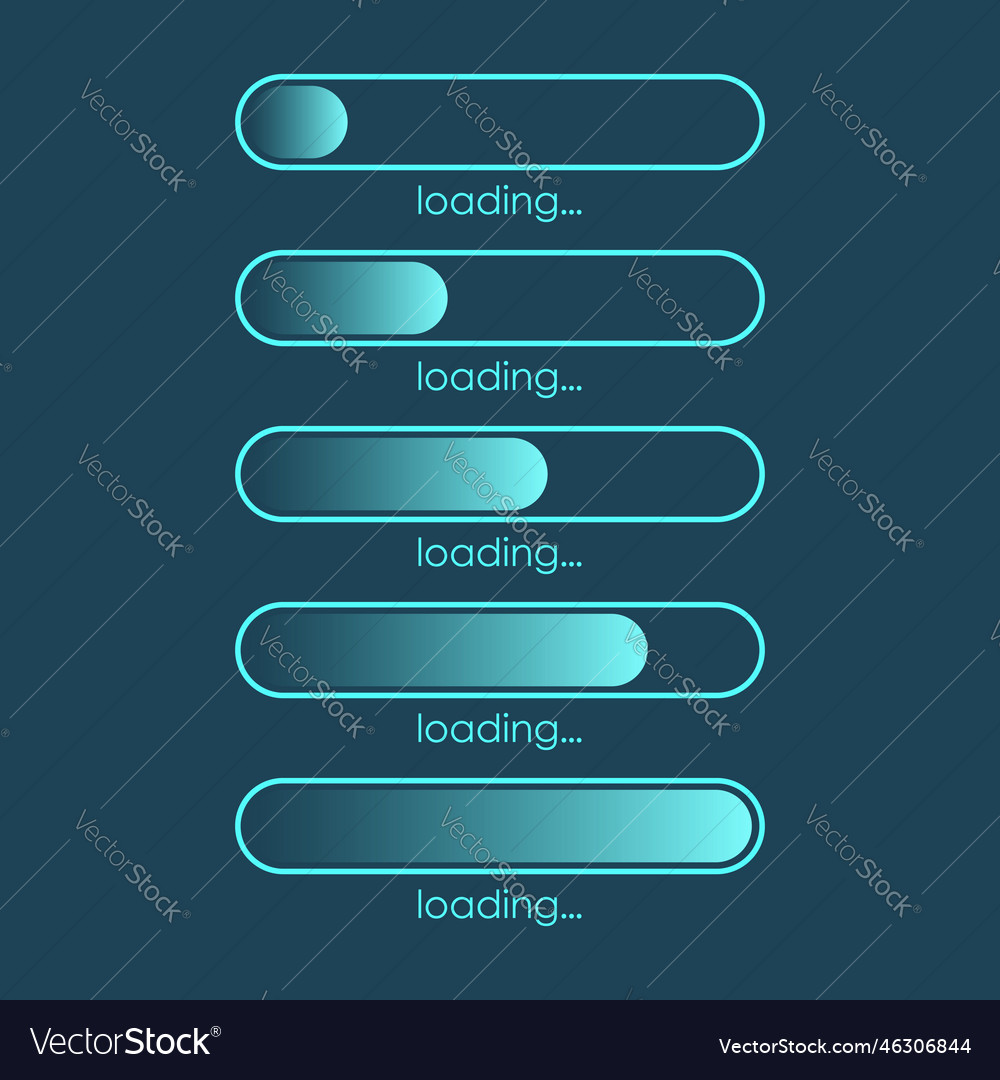 Loading bar icon in flat style progress indicator vector image Loading bar icon in flat style progress indicator
