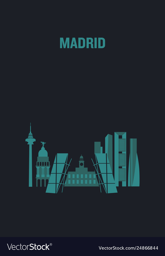 Made with icons madrid Royalty Free Vector Image