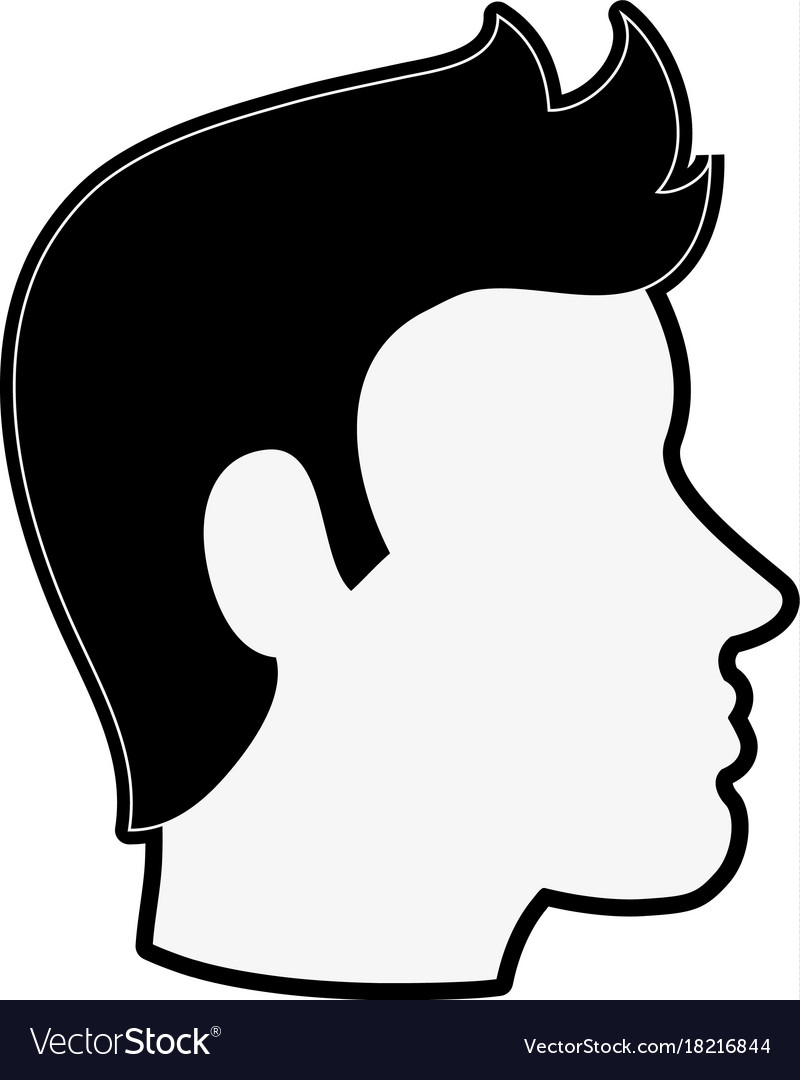 Man avatar head sideview icon image