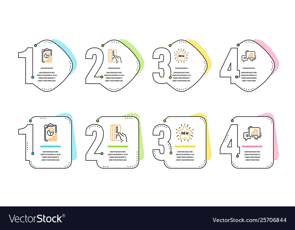 Payment card new star and report icons set graph vector image Payment card new star and report icons set graph