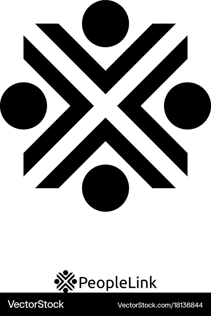 people unity logo with initial letter x sign logo vector image vectorstock