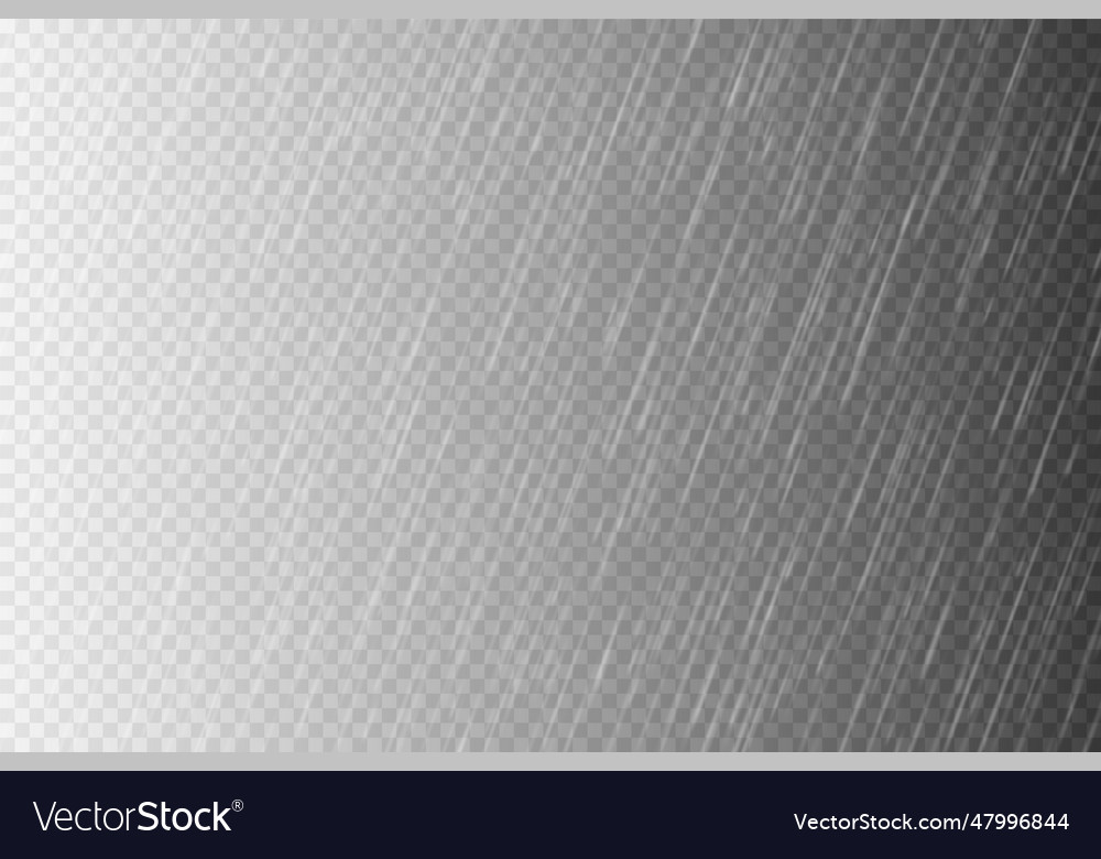 Rain drops on transparent background falling