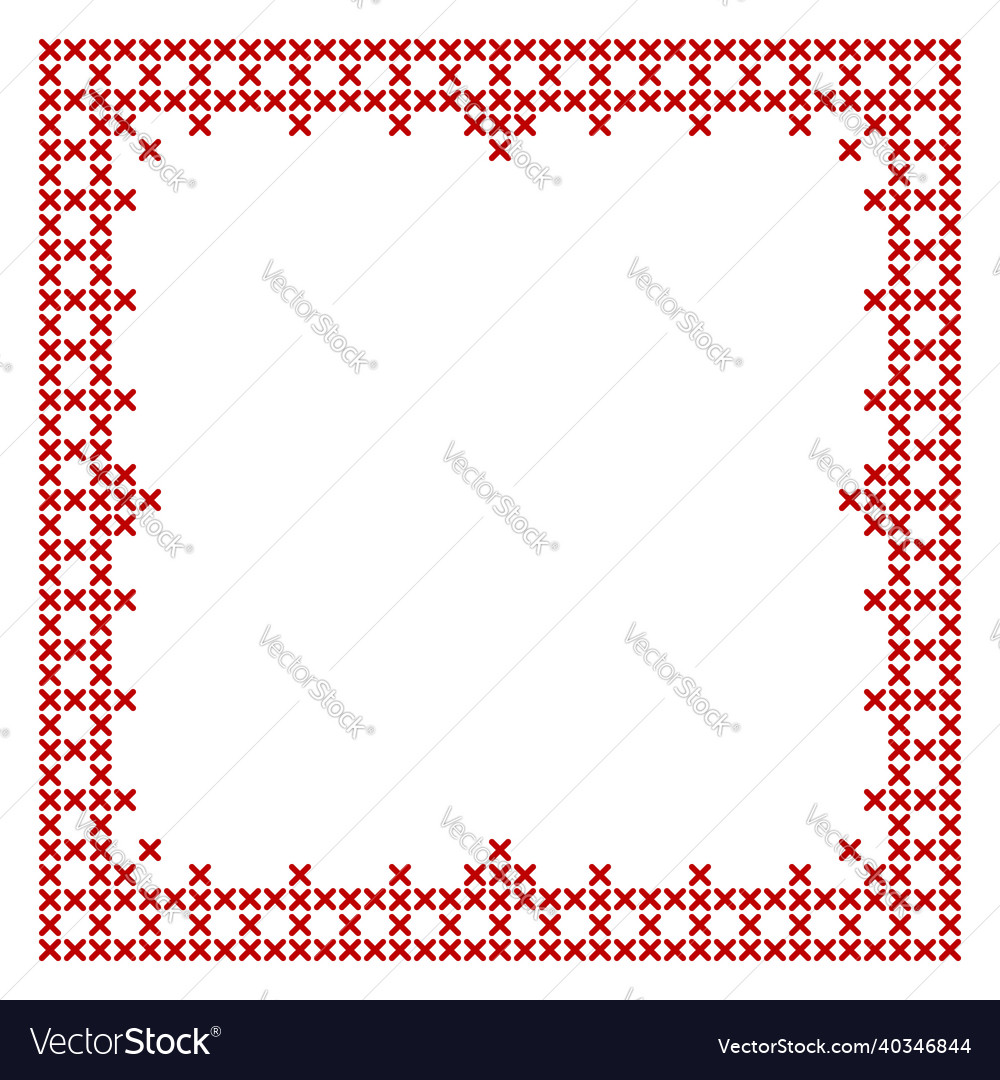 Red Cross Stitch Border Pattern