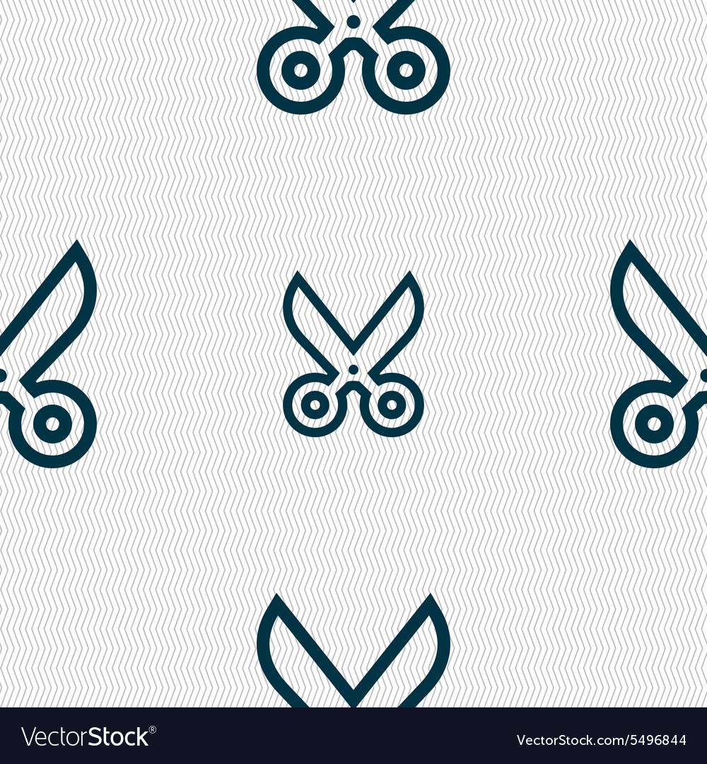 Scissors icon sign seamless pattern with geometric