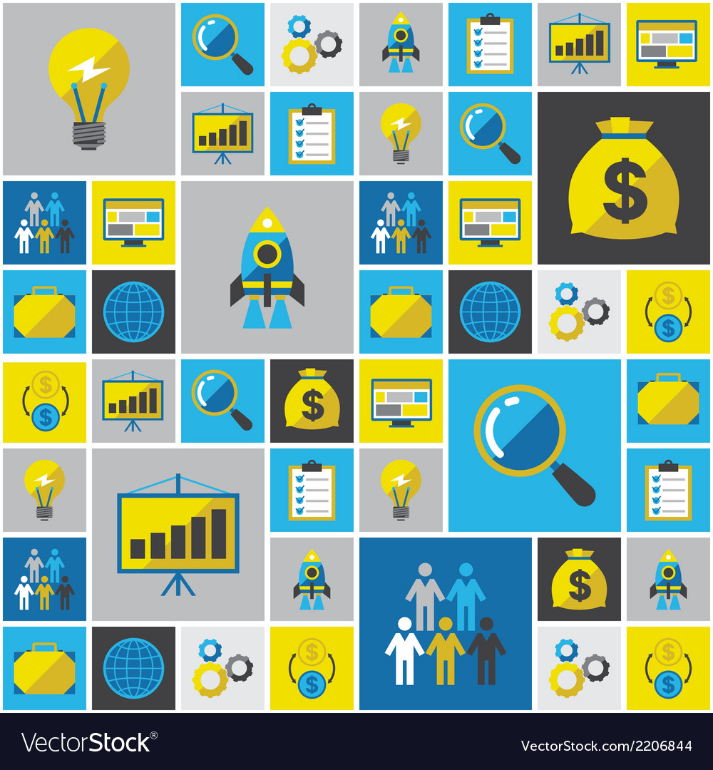 Start-up seamless pattern in flat design style