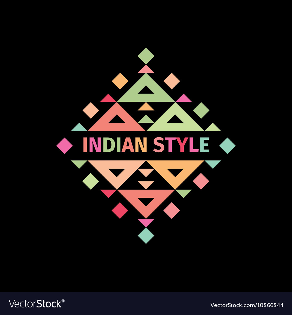 Tribal colorful logo indian style Royalty Free Vector Image
