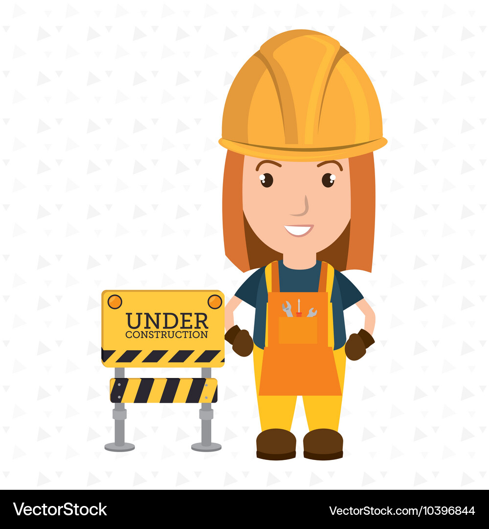 Under construction worker website Royalty Free Vector Image