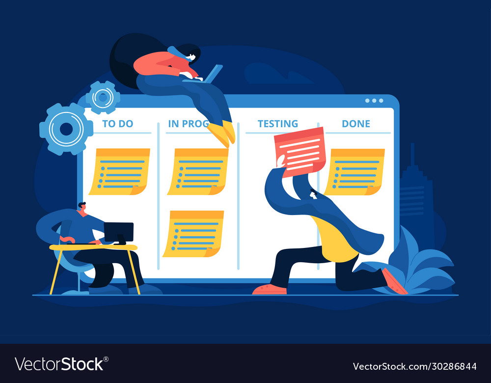 Workflow optimization flat vector image Workflow optimization flat