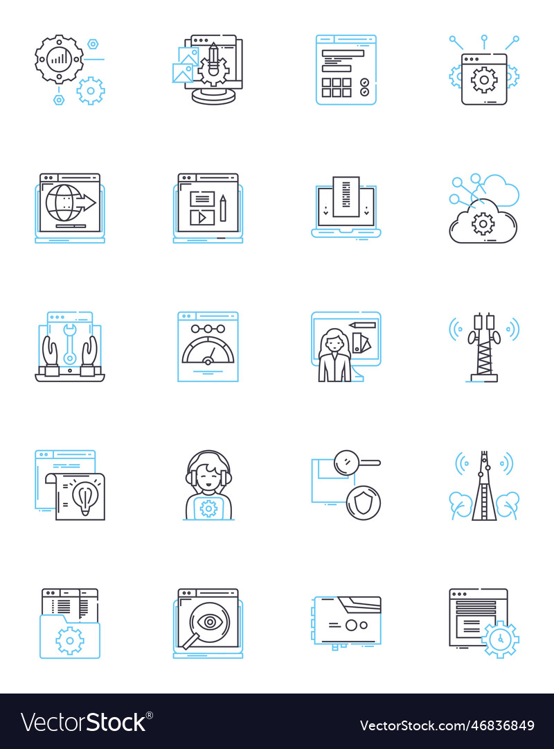 Behavioral modification linear icons set vector image Behavioral modification linear icons set