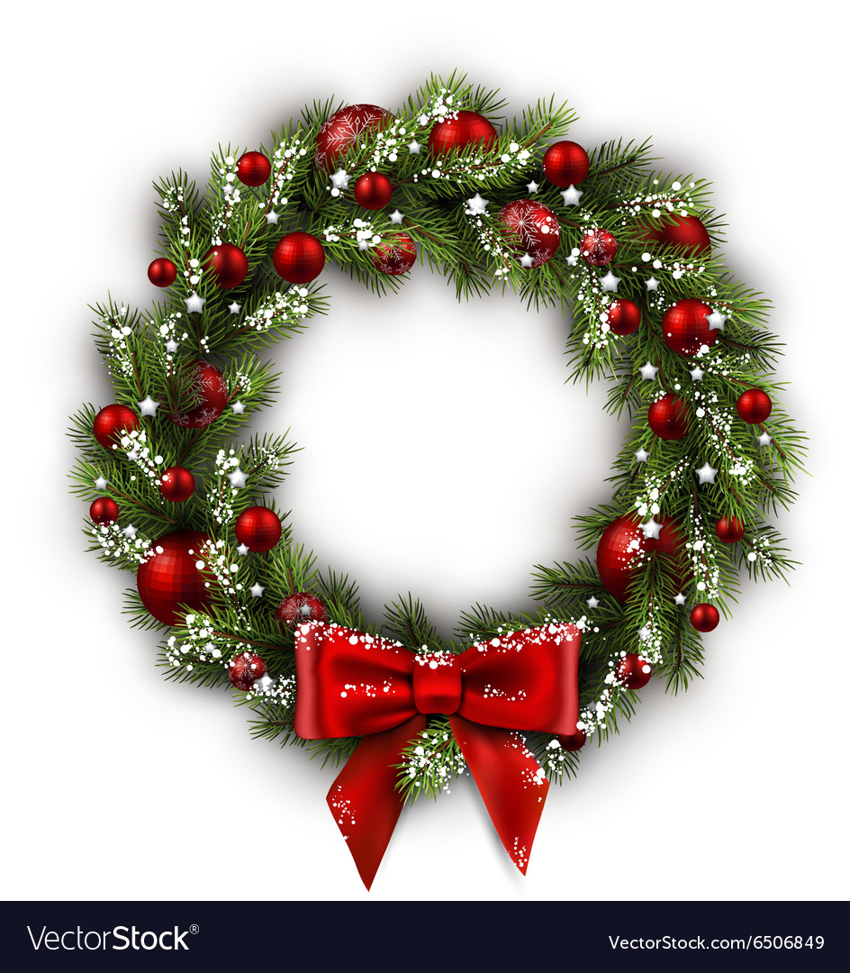 Card with christmas wreath Royalty Free Vector Image