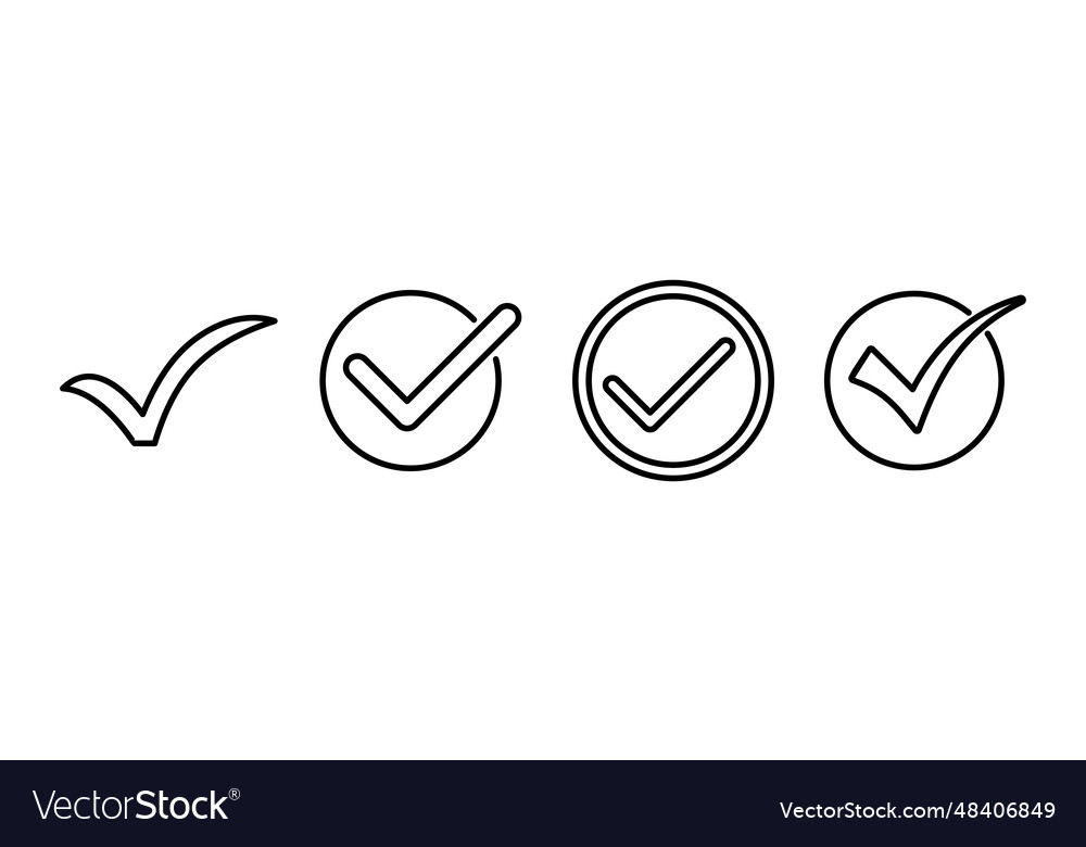 Check icon mark list button vector image Check icon mark list button