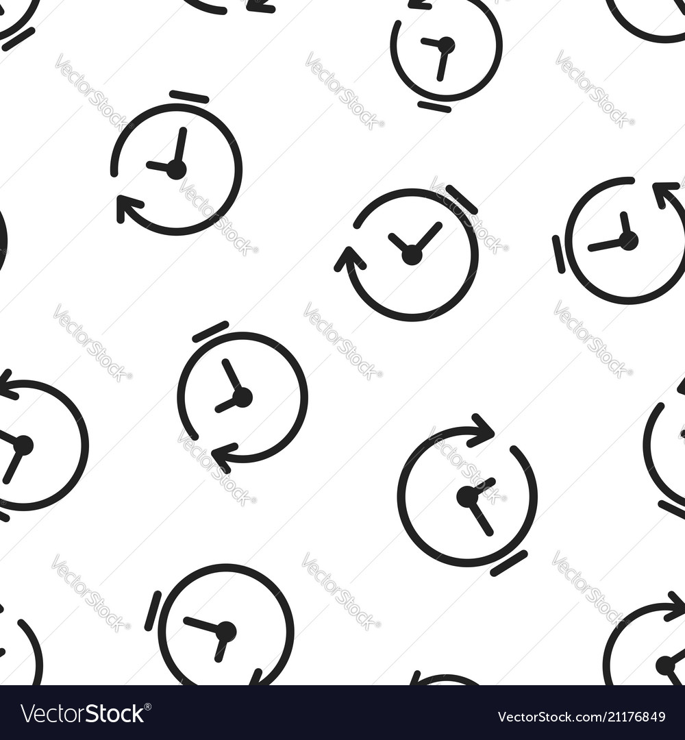 Clock timer icon seamless pattern background vector image Clock timer icon seamless pattern background