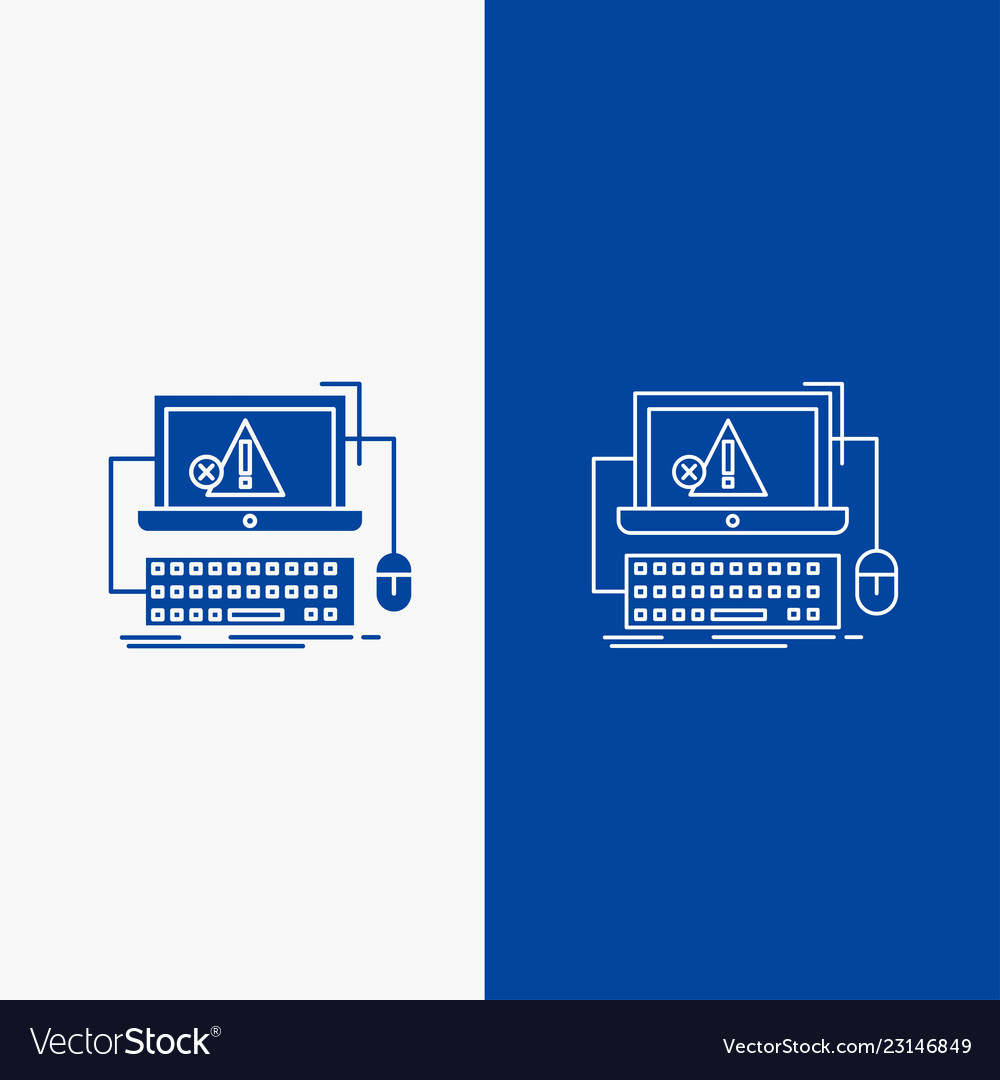 Computer crash error failure system line vector image Computer crash error failure system line