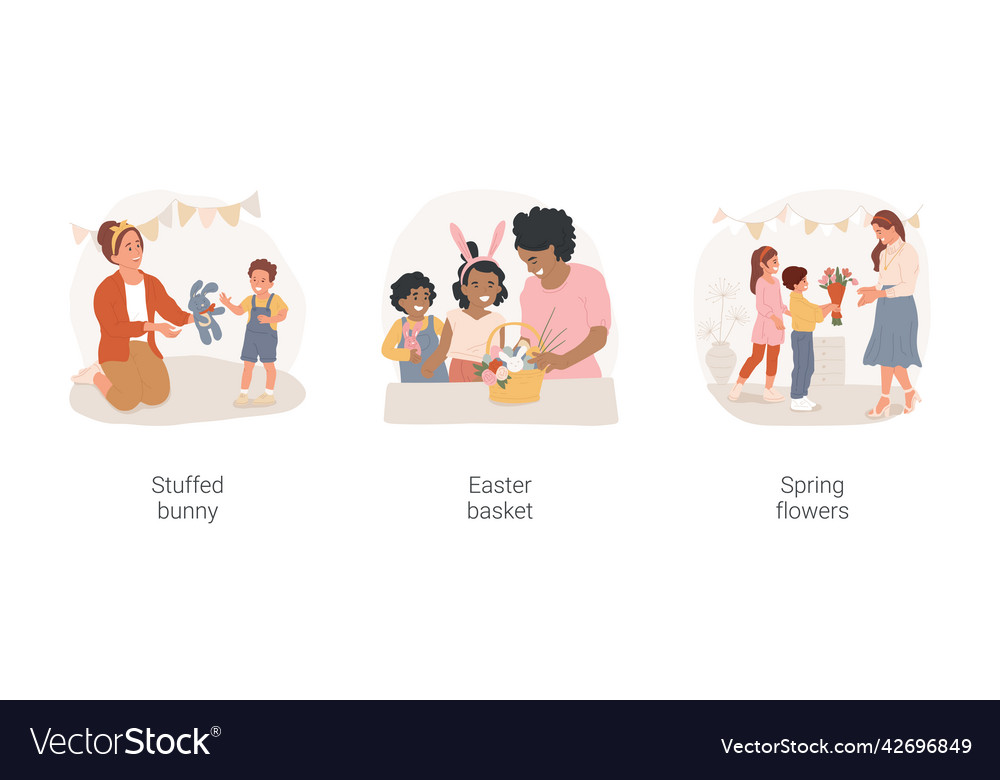 Easter presents isolated cartoon