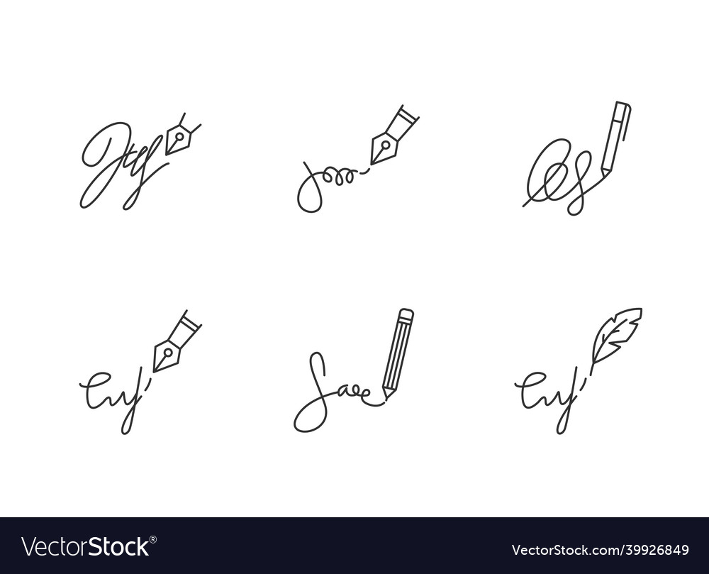 Handwritten Signature Icons