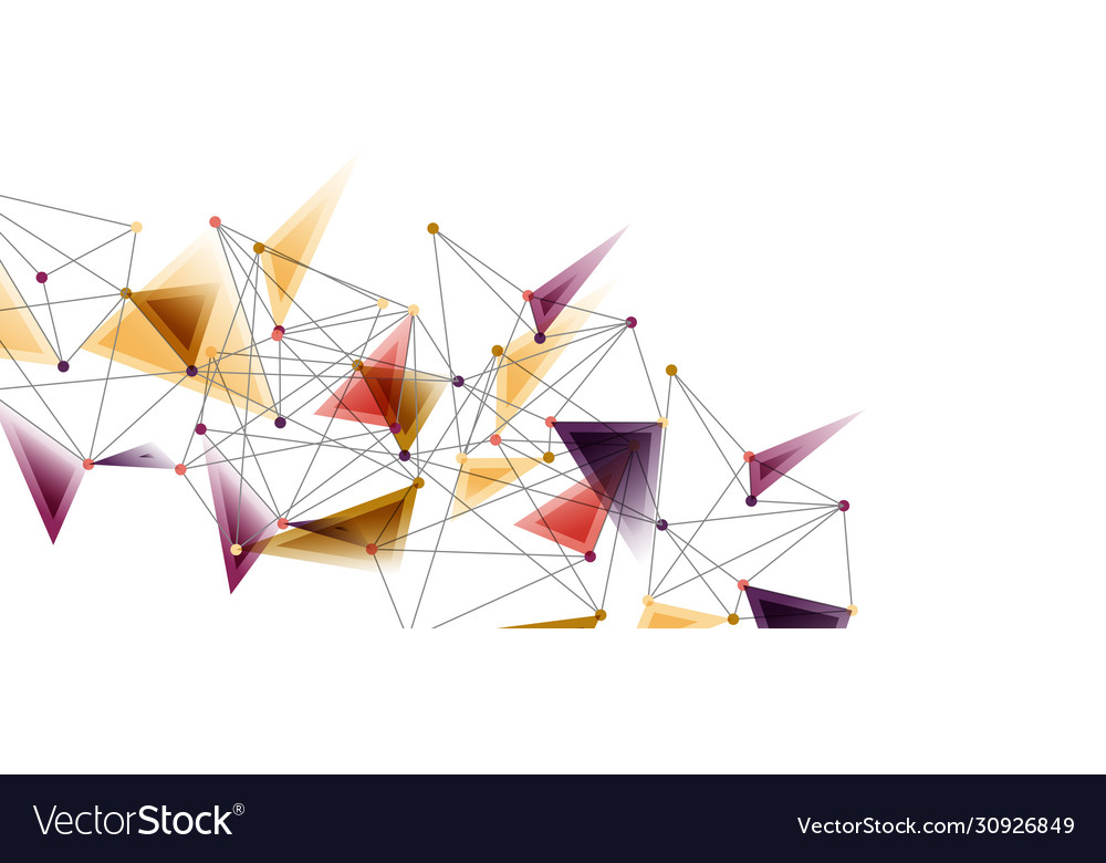 Line points connections triangular technology Vector Image Line points connections triangular technology