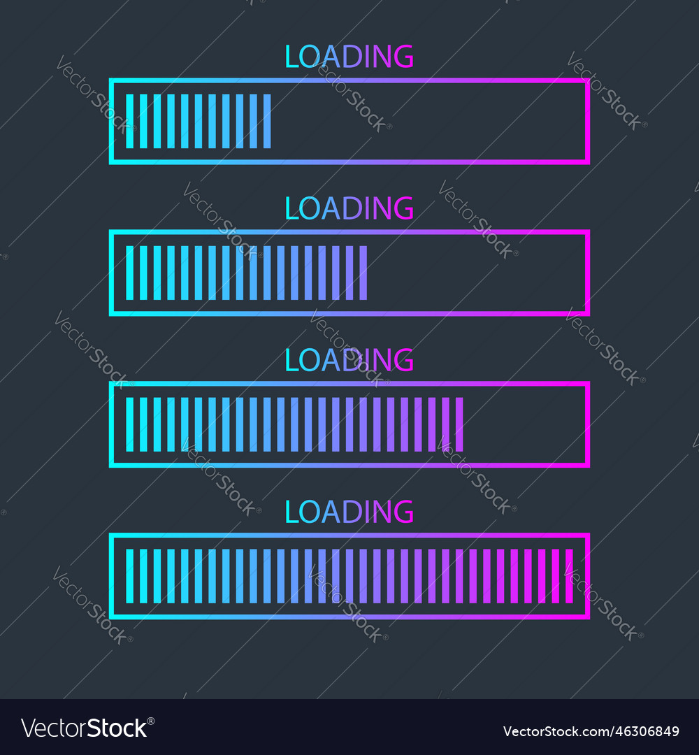 Loading bar icon in flat style progress indicator Vector Image