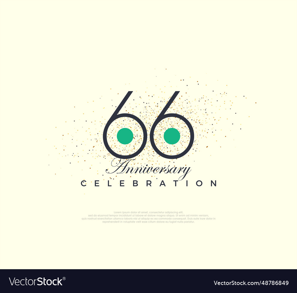 Modern and simple number design for 66th