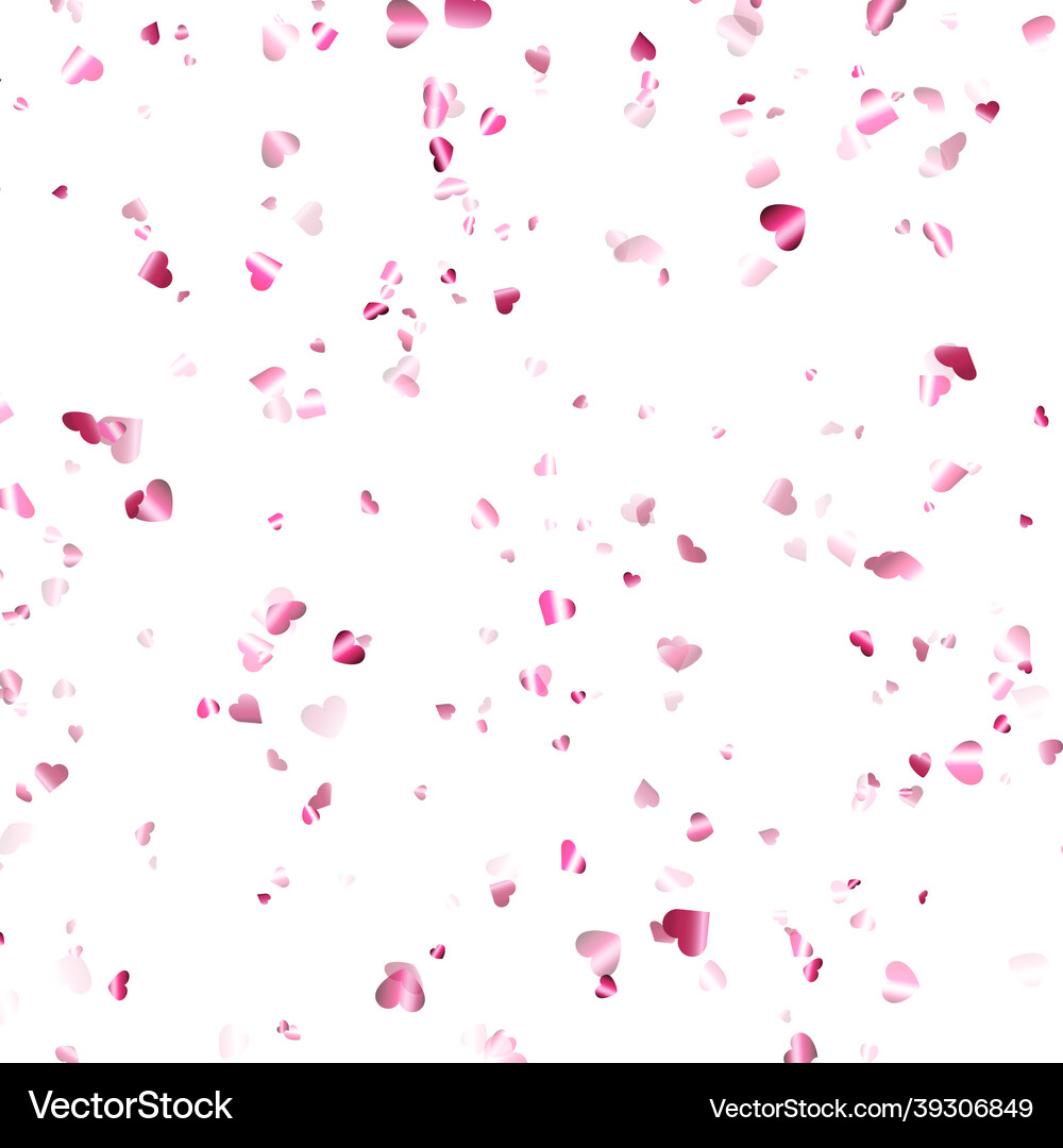 Pink hearts confetti pattern background Royalty Free Vector