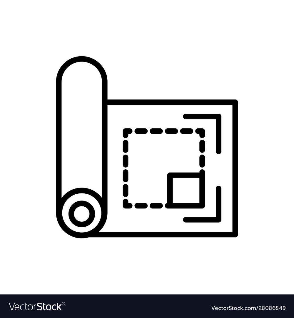 Plan blueprint architecture icon line style
