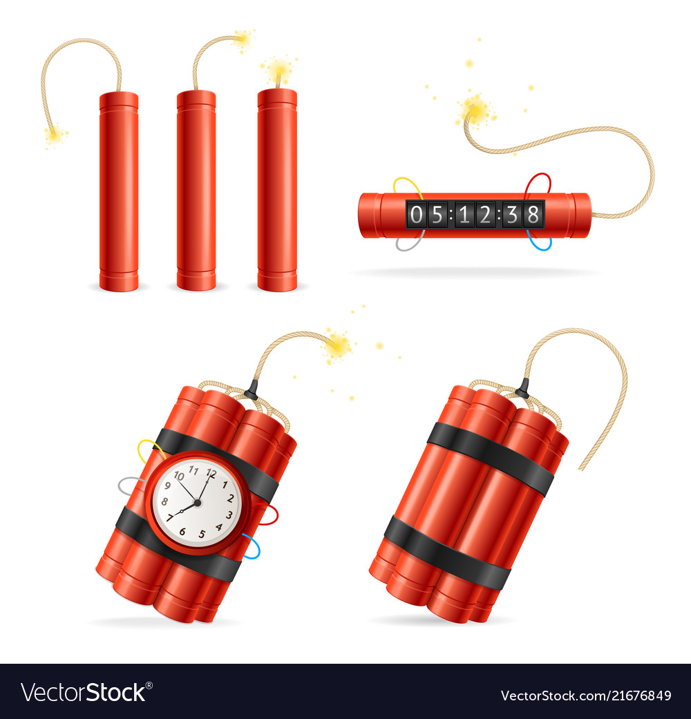 Free Vector  Red time bomb realistic style