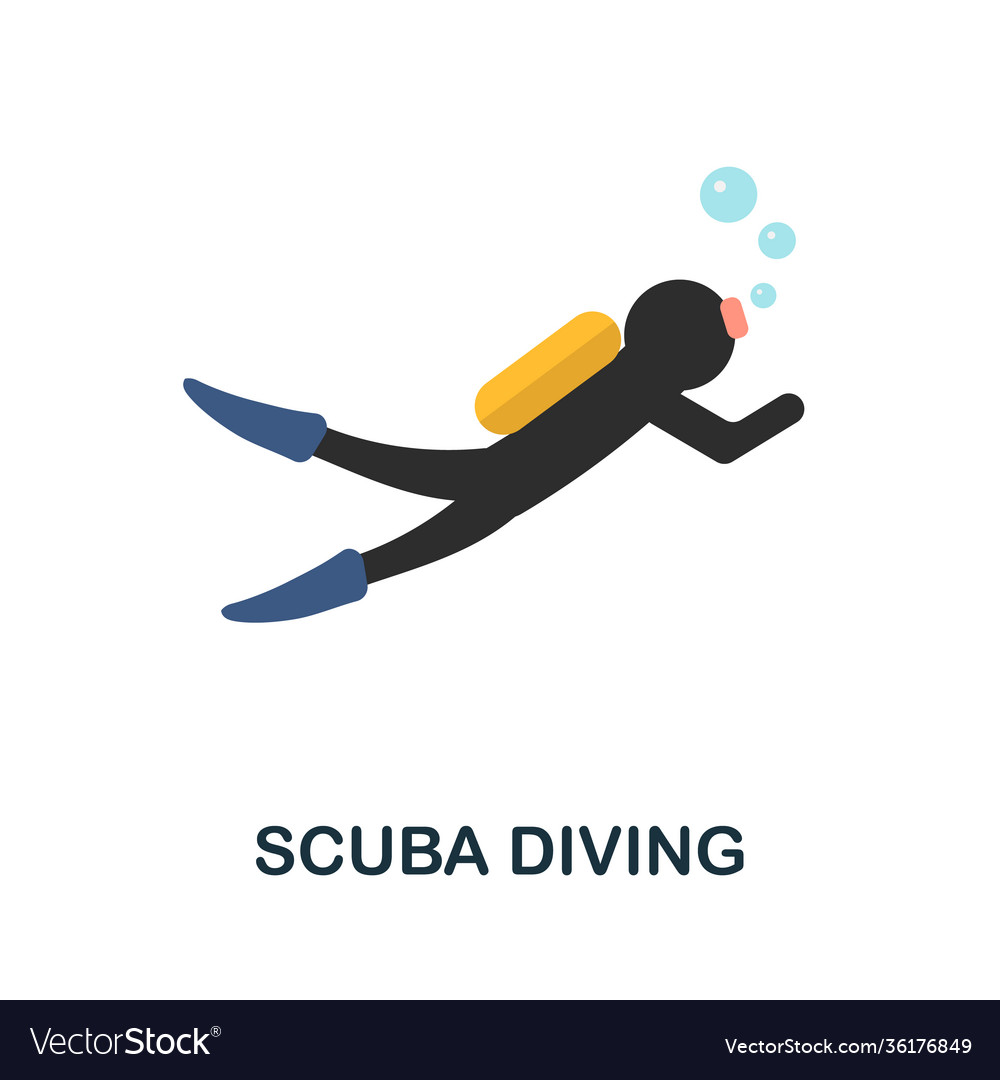 Scuba diving flat icon color simple element from