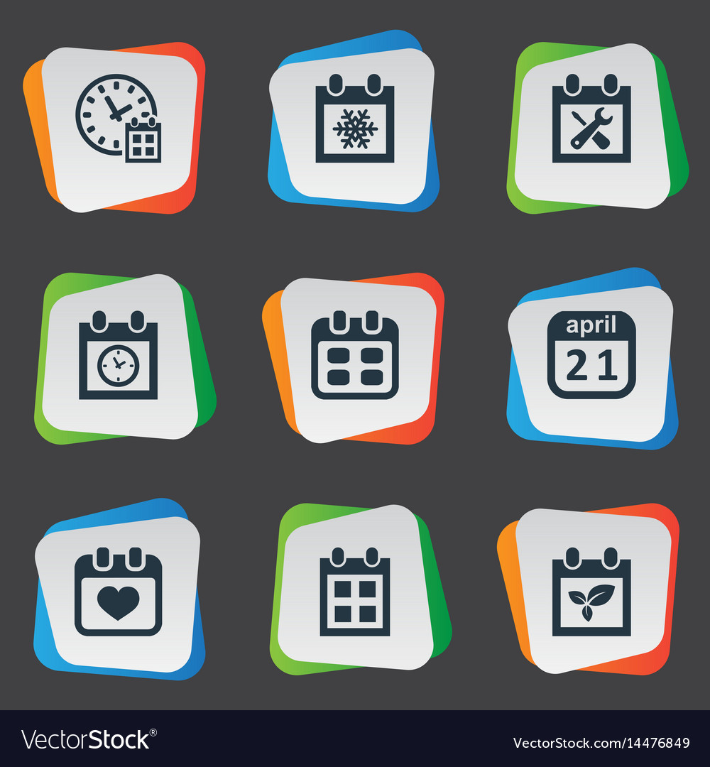 Set of simple date icons