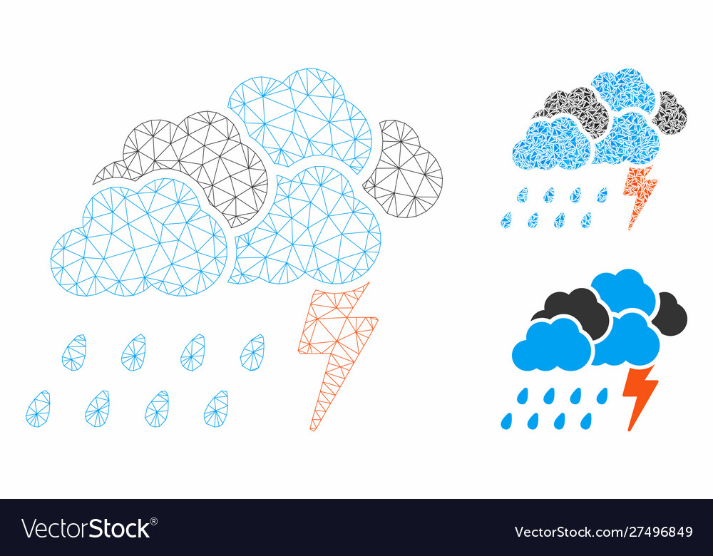 Storm mesh network model and triangle vector image Storm mesh network model and triangle