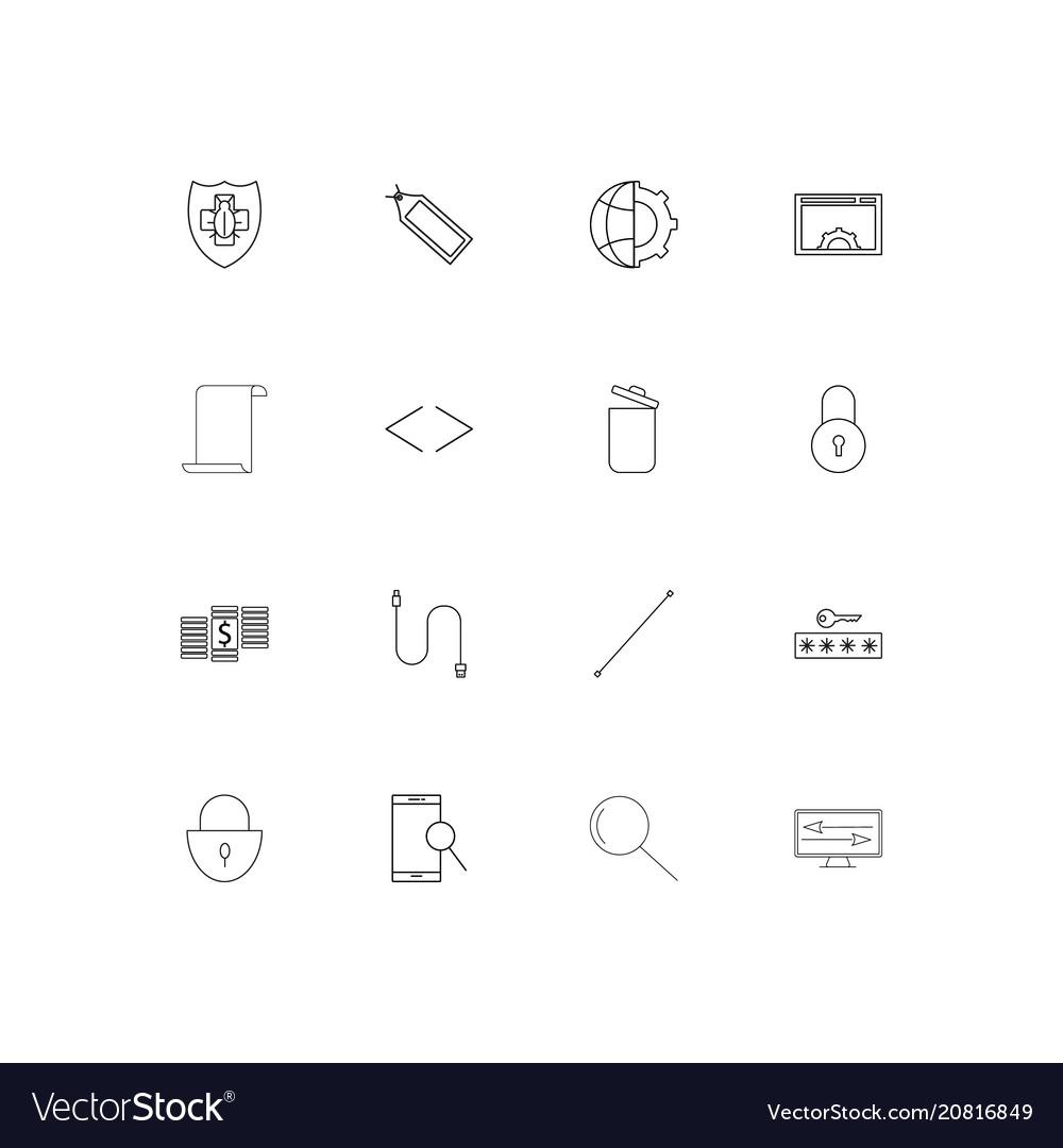 Web linear thin icons set outlined simple