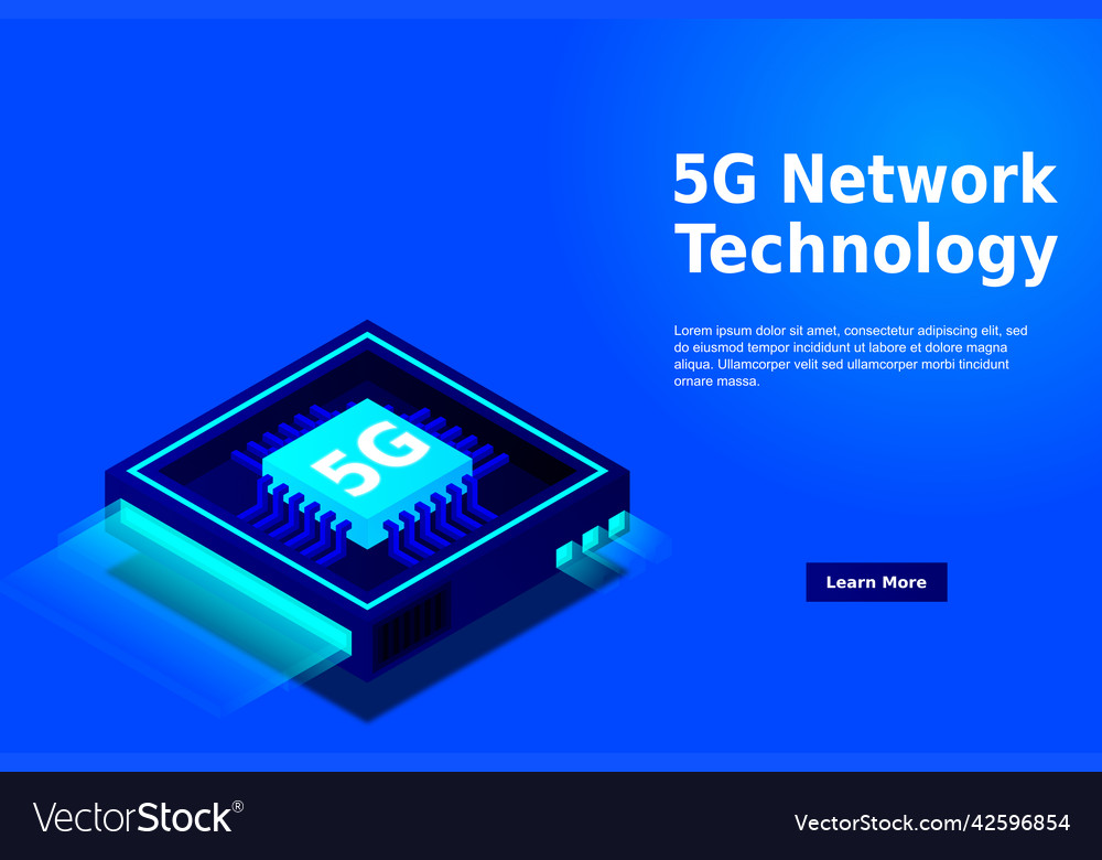 5g network processor mobile wireless internet vector image 5g network processor mobile wireless internet