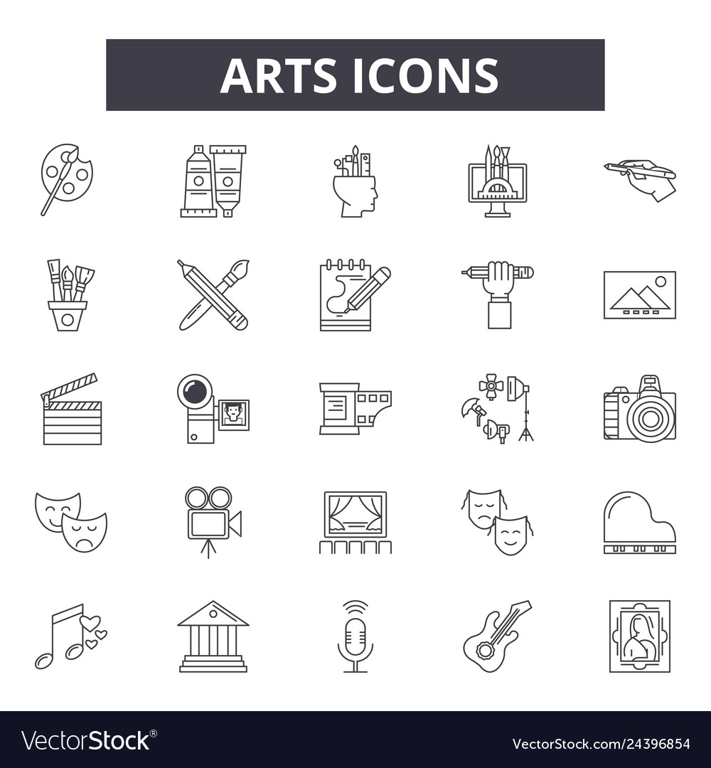 Arts line icons for web and mobile design