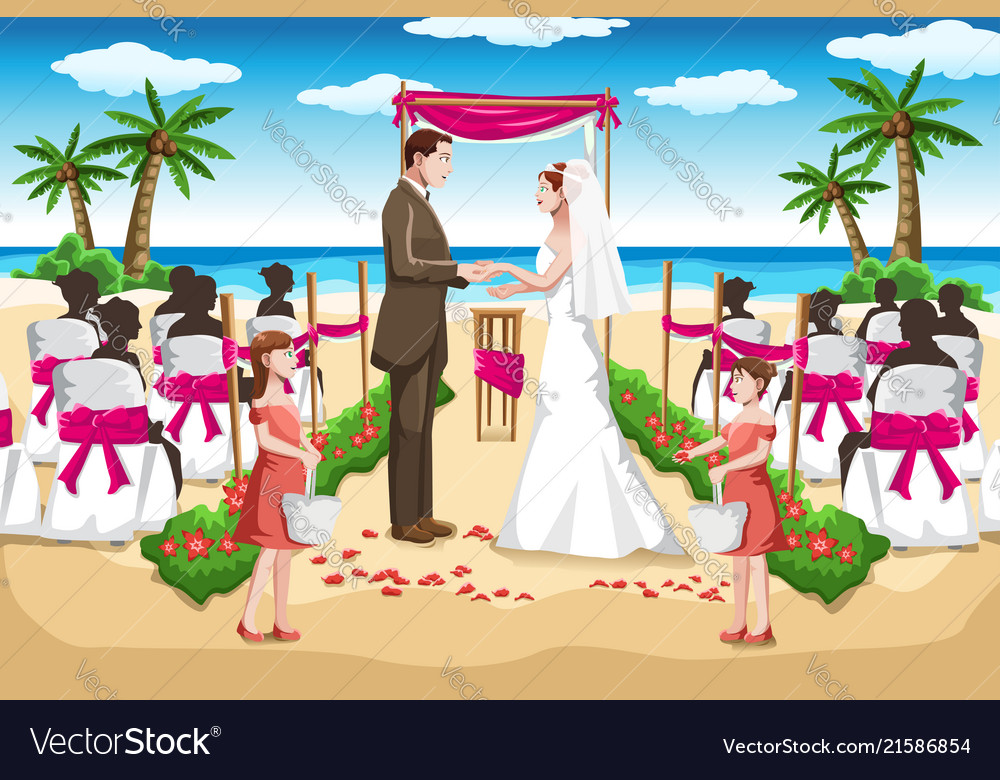 Beach Wedding Royalty Free Vector Image Vectorstock