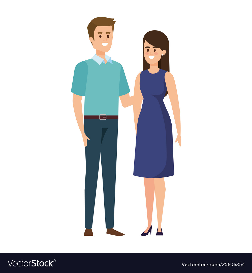 Business couple avatars characters Royalty Free Vector Image