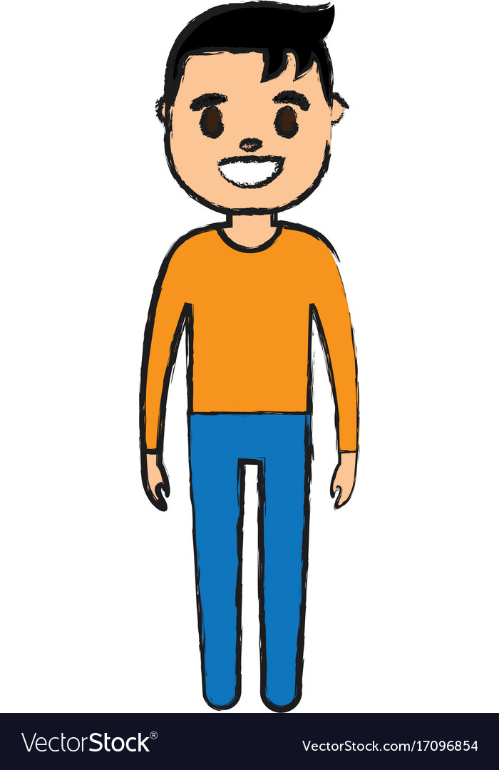 Cartoon man standing icon Royalty Free Vector Image