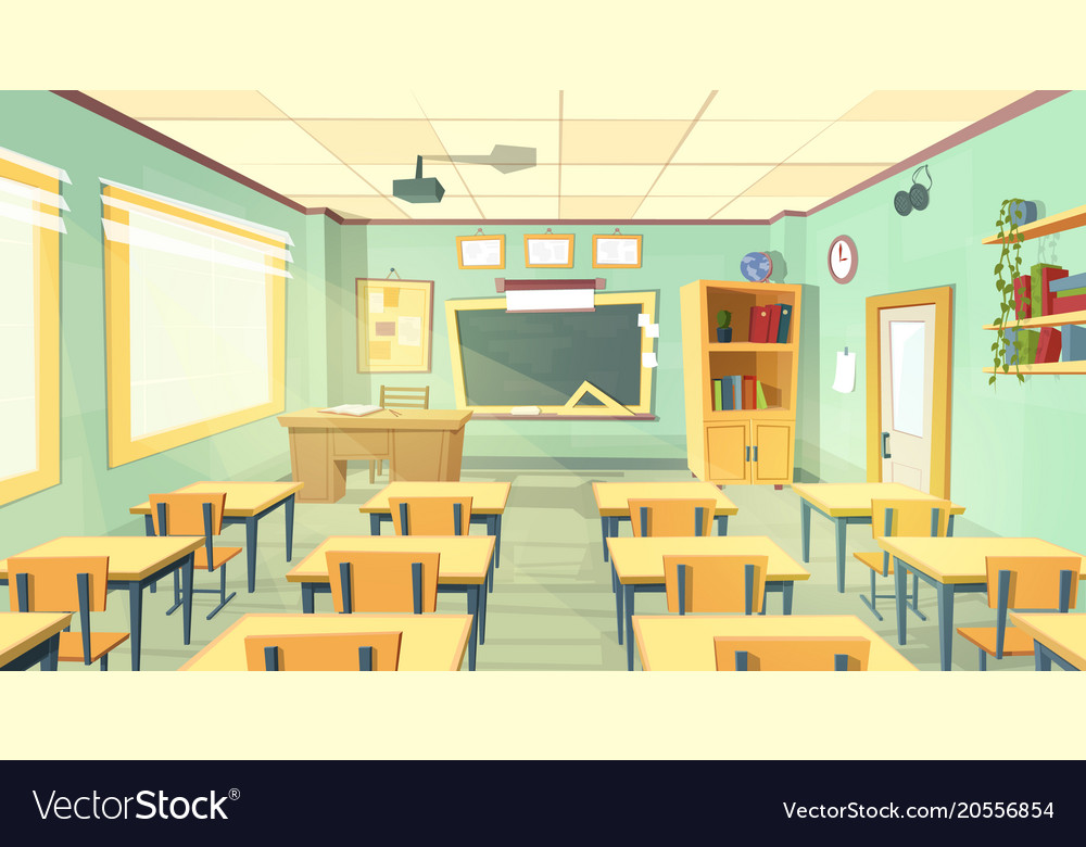 Cartoon of school classroom Royalty Free Vector Image