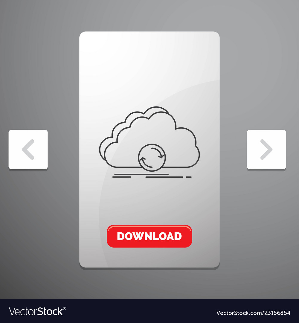 Cloud syncing sync data synchronization line icon vector image Cloud syncing sync data synchronization line icon
